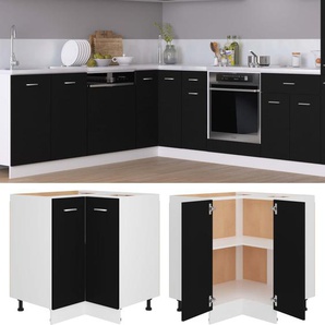Eckunterschrank Lyon Schwarz 75,5x75,5x81,5 cm Holzwerkstoff