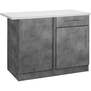 Eckunterschrank WIHO KÜCHEN Cali Schränke Gr. B/H/T: 110 cm x 85 cm x 60 cm, 1 St., grau (betonfarben, betonfarben) Eckunterschrank 110 cm breit