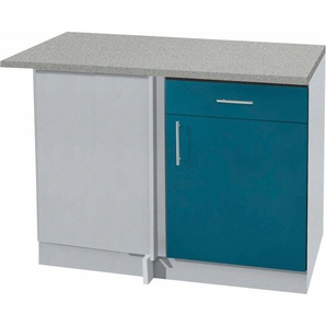 Eckunterschrank WIHO KÜCHEN Kiel Schränke Gr. B/H/T: 110 cm x 85 cm x 60 cm, 1 St., blau (ozeanblau) Eckunterschrank 110 cm breit