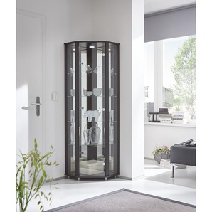 Eckvitrine I 71 x 172 x 52cm Schwarz/Schwarz