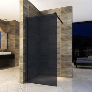 Aloni - Eco Walk- In Duschwand aus Rauchglas schwarz 120x200 8mm
