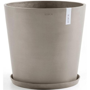 ECOPOTS Blumentopf Amsterdam 50 + Wassersystem Taupe, für innen und außen: frostsicher, bruchsicher und lichtbeständig