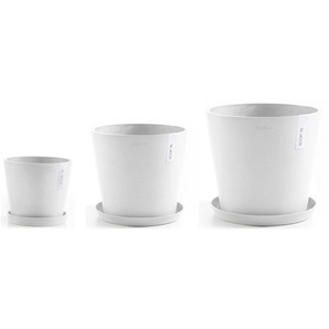 ECOPOTS Blumentopf Amsterdam (Set, 3 St), verschiedene Größen mit passendem Untersetzer