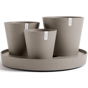 ECOPOTS Blumentopf Dubai Taupe, für innen und außen: frostsicher, bruchsicher und lichtbeständig