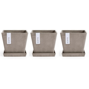 ECOPOTS Blumentopf Rotterdam (Set, 3 St), mit passenden Untersetzern