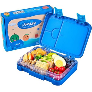 Ecosa yummy buddy Kinder Brotdose mit 6 Fächern Kinderfreundliche Verriegelung mit Klick-Verschluss BPA-Frei Spülmaschinenfest Auslaufsicher Robust