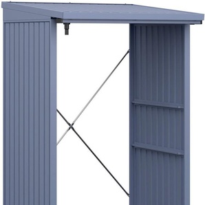 Ecostar Kaminholzregal Trend-V Typ 1, taubenblau, mit Verstrebung GLO692651530
