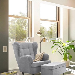 ED EXCITING DESIGN Ohrensessel Oskar, mit Massivholzfüßen