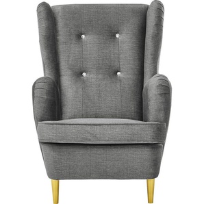 ED EXCITING DESIGN Ohrensessel Tom, mit Strasssteinen & goldenen Füßen