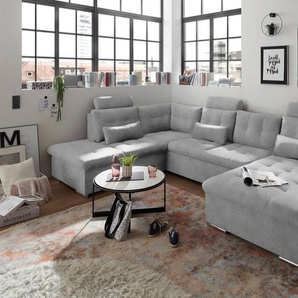 ED EXCITING DESIGN Wohnlandschaft Jakarta, mit Bettfunktion, Bettkasten, Kopfstützen, Nierenkissen etc.