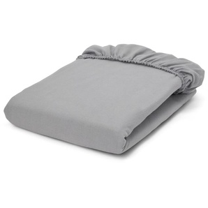 Edelflanell-Spannbettlaken, grau, Doppelgröße