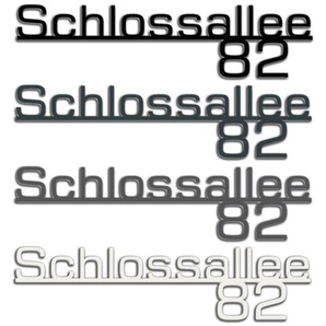 Edelstahl Hausnummer Straßen Schriftzug selbst gestalten in vielen RAL Farben TYP1