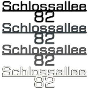 Edelstahl Hausnummer Straßen Schriftzug selbst gestalten in vielen RAL Farben TYP3