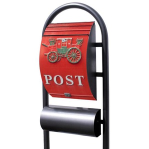 Edelstahl Standbriefkasten Briefkasten Mailbox Hammerschlag Nostalgie