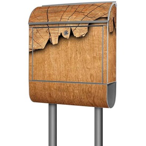 Edelstahl Standbriefkasten Briefkasten Mailbox Stahl Holz