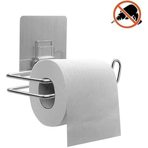 Edelstahl Toilettenpapier Halter ohne Bohren selbstklebend WC Papier Klorolle