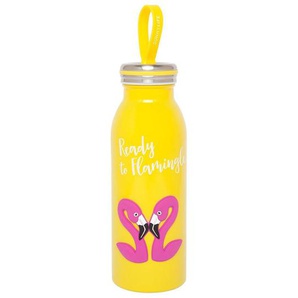 Edelstahl Trinkflasche, Flamingo, gelb, 450 ml, von Sunnylife
