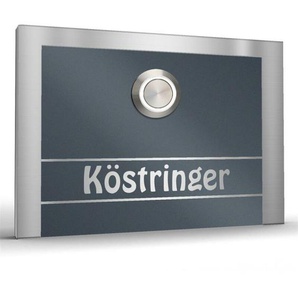 Edelstahl Türklingel 100x70mm Anthrazit RAL 7016 anthrazitgrau Zibs