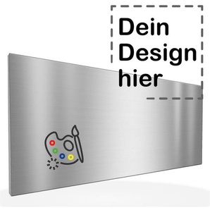 Edelstahlschild 80x35mm selbst gestalten konfigurieren