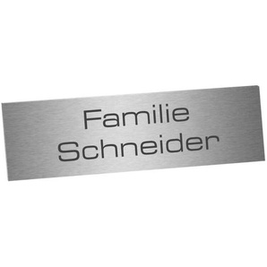 Edelstahlschild Briefkastenschild 60x15mm