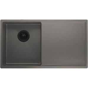 Edelstahlspüle 79x44 cm inklusive Überlauf & Sieb - hochwertiges Waschbecken für die Küche mit Wasserhahn - robust, langlebig & pflegeleicht
