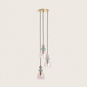 Efectoled - Pendelleuchte Metall und Glas Tri Baudelaire Rosa