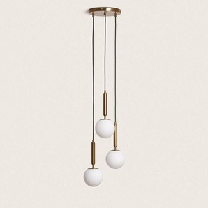 Efectoled - Pendelleuchte Metall und Glas Tri Oto Gold