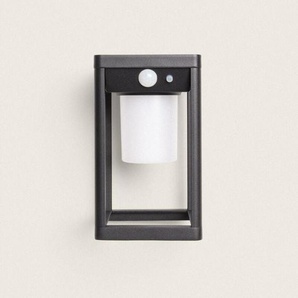 Efectoled - Wandleuchte Außen Solar led 2,5W Aluminium mit Bewegungssensor Devah Schwarz