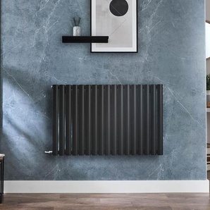 Effizienter Elektroheizkörper Horizontal (Einlagig) 635mm x 1000mm ohne Thermostat zur Festverdrahtung Schwarz - Revive - ECOSO by Hudson Reed