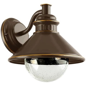 Eglo AUßENWANDLEUCHTE Albacete, Braun, Klar, Kupfer, Metall, Glas, oval,oval, 26.5x25.5x28 cm, Lampen & Leuchten, Aussenbeleuchtung, Aussenleuchten