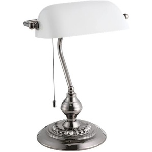 EGLO BANKER desk lamp whitesmoky nickel