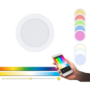 EGLO Einbauleuchte FUEVA-C, Dimmfunktion, Farbwechsel, mehrere Helligkeitsstufen, LED fest integriert, Kaltweiß, Neutralweiß, Tageslichtweiß, Warmweiß, EGLO CONNECT, Steuerung über APP + Fernbedienung, BLE, CCT, RGB