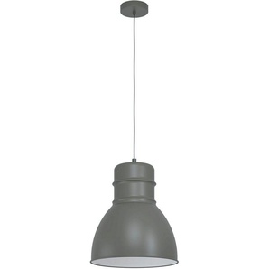 EGLO Hängeleuchte EBURY, Leuchtmittel wechselbar, ohne Leuchtmittel, Hängeleuchte in grau und weiß aus Stahl - exkl. E27 - 60W