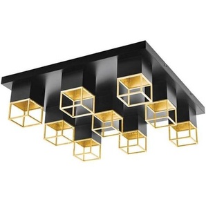 EGLO MONTEBALDO DECKENLEUCHTE 9X400LM 600X600 SCHWARZGOLD