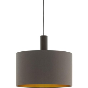EGLO Pendelleuchte CONCESSA 1, Dimmfunktion, ohne Leuchtmittel, Textil Pendelleuchte, Dunkelbraun, cappuccino und gold, E27, Ø 38cm
