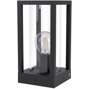 Eglo Pollerleuchte Cascinetta , Klar, Schwarz , Metall, Glas , rechteckig,rechteckig , 15x30.5 cm , Lampen & Leuchten, Aussenbeleuchtung, Wegbeleuchtung, Sockelleuchten