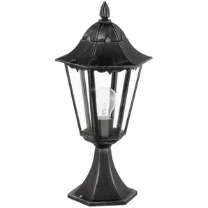 Eglo Pollerleuchte , Klar, Schwarz, Silber , Metall, Glas , länglich,länglich , 23 cm , Lampen & Leuchten, Aussenbeleuchtung, Wegbeleuchtung, Sockelleuchten