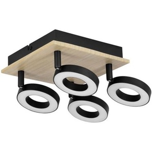 EGLO RIELVES DECKE 4L 170X170 HOLZSCHWARZWEISS FSC