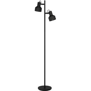 EGLO Stehlampe CASIBARE, Leuchtmittel wechselbar, ohne Leuchtmittel, Stehleuchte in schwarz aus Stahl - exkl. E27 - 2X28W