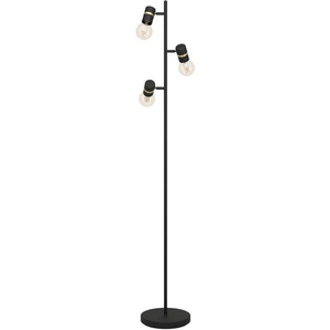EGLO Stehlampe LURONE, ohne Leuchtmittel, Leuchtmittel wechselbar, Stehleuchte in schwarz und messing aus Stahl - exkl. E27 - 3X10W
