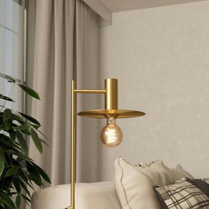 EGLO Tischleuchte ESCANDELL, ohne Leuchtmittel, Nachttischlampe, Tischleuchte aus Metall in Messing-gebürstet, E27