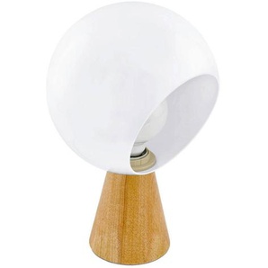 Eglo Tischleuchte Mamblas , Braun, Weiß , Holz, Metall, Kunststoff , massiv , rund,rund , 31 cm , Kippschalter , Lampen & Leuchten, Innenbeleuchtung, Tischlampen, Tischlampen