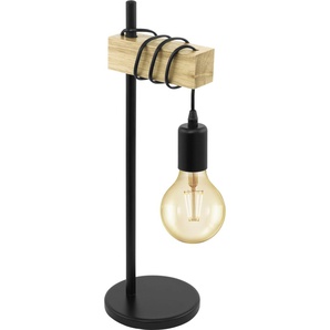 Eglo Tischleuchte Townshend schwarz-braun 17,5 x 15,5 cm E27, max. 60 W GLO773021721