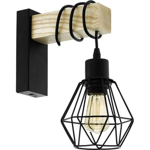 Eglo - Wandleuchte Townshend 5 schwarz-braun 27,5 x 14 cm E27 Wandleuchten