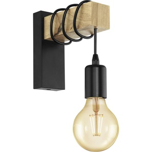 Eglo Wandleuchte Townshend schwarz-braun 21,5 x 6,5 cm E27, max. 60 W GLO773021720