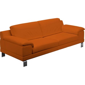 2,5-Sitzer EGOITALIANO Shakira Sofas Gr. B/H/T: 216 cm x 84 cm x 92 cm, Leder BULL, orange 2-Sitzer Sofas