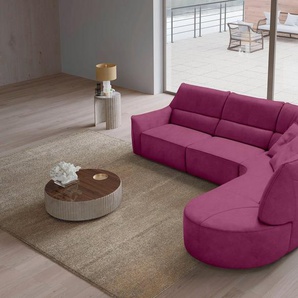 Egoitaliano Ecksofa Puffy, extravagant & edel, Retro Designsofa, hoher Sitzkomfort, L-Form, mit mane, wahlweise mit und ohne elektrischer Relaxfunktion