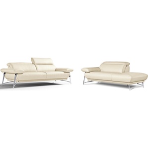 Egoitaliano Polstergarnitur Anais, Design mit hohem Sitzkomfort für mehr Bequemlichkeit, Set: bestehend aus Sofa und mane, inkl. Kopfteilverstellung