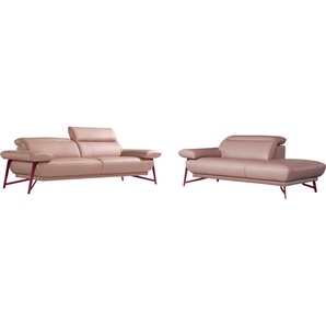 Egoitaliano Polstergarnitur Anais, Design mit hohem Sitzkomfort für mehr Bequemlichkeit, Set: bestehend aus Sofa und mane, inkl. Kopfteilverstellung