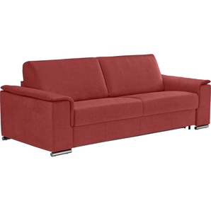 Schlafsofa EGOITALIANO Cecilia Sofas Gr. B/H/T: 234 cm x 85 cm x 102 cm, Luxus-Microfaser Lederoptik, rot (marsala) Einzelsofas inkl. Matratze und Metallbettrahmen